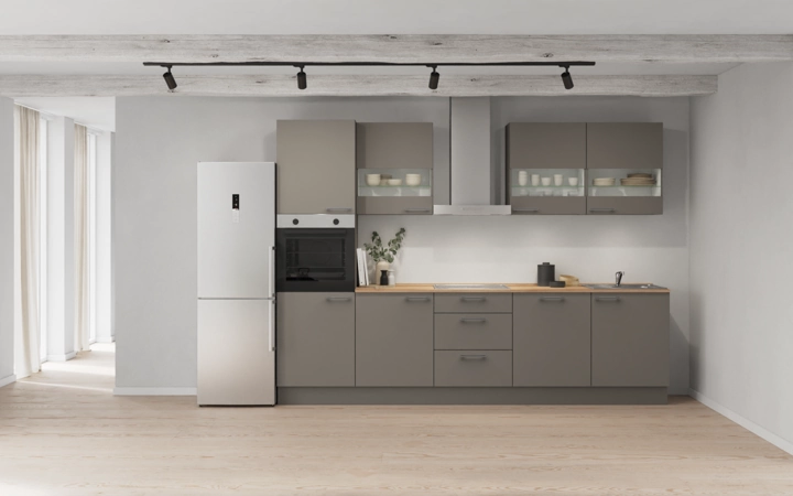 Cuisines Elite Cuisine linéaire 300 cm électroménagers inclus planning 7 0