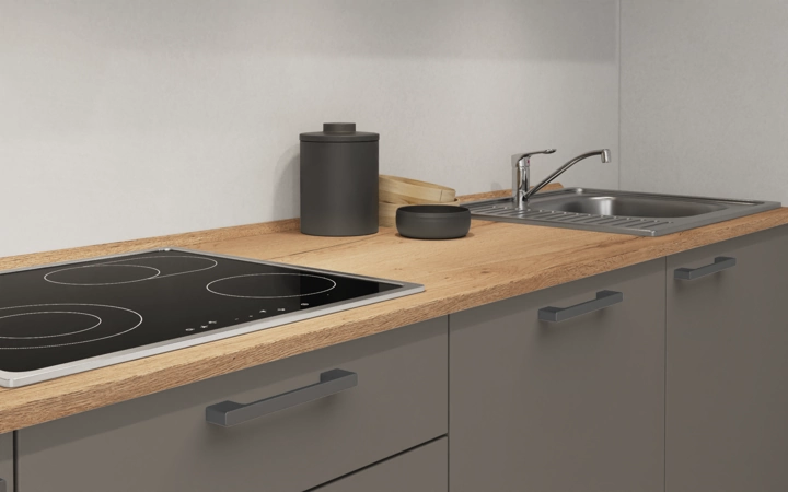 Cuisines Elite Cuisine linéaire 300 cm électroménagers inclus planning 7 3
