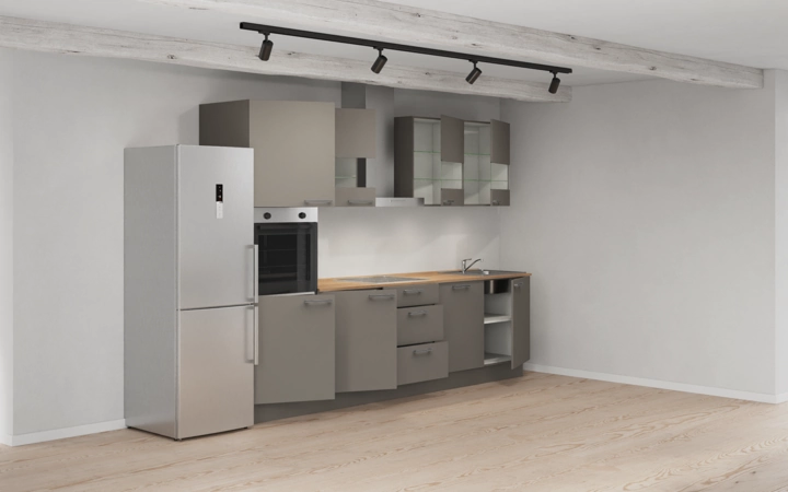 Cuisines Elite Cuisine linéaire 300 cm électroménagers inclus planning 7 4
