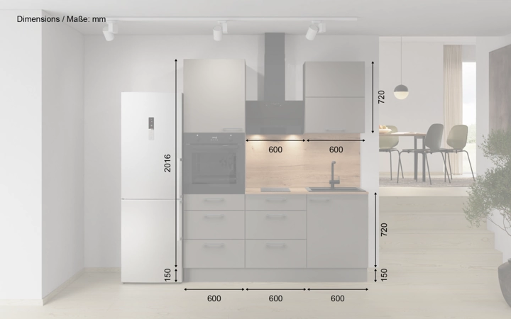 Cuisines Elite Cuisine linéaire 180 cm électroménagers inclus, planning 8 5