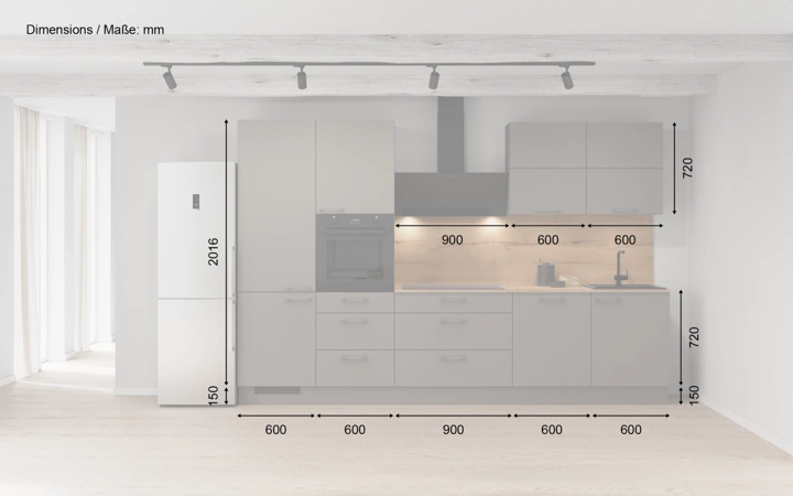 Cuisines Elite Cuisine linéare 330cm électroménagers inclus planning 8 5
