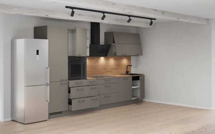 Cuisines Elite Cuisine linéare 360 cm électroménagers inclus planning 8 4