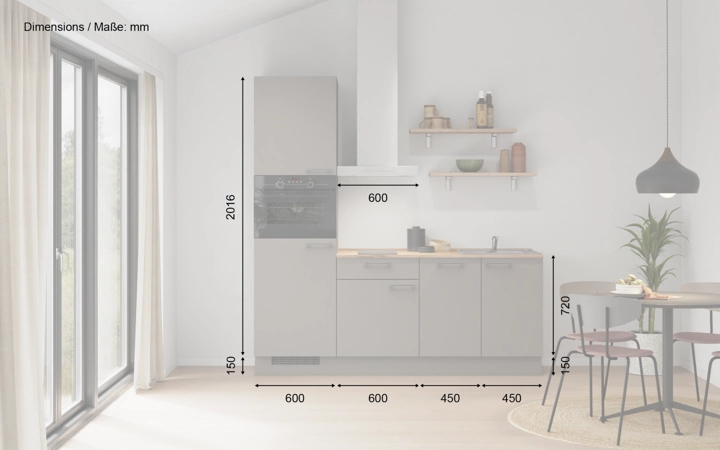 Cuisines Elite Cuisine linéaire 210 cm électroménagers inclus, planning 9 5