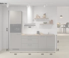 Cuisines Elite Cuisine linéaire 240 cm électroménagers inclus planning 9 5